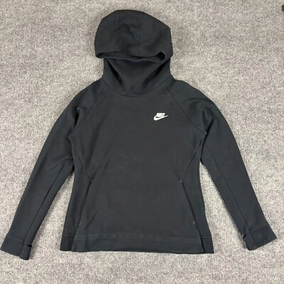 Sudadera con capucha Nike Sportswear Club Tech XL negra para niñas Foto 1 de 4