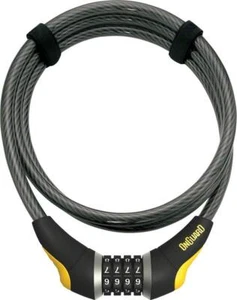 new ONGUARD AKITA RESETTABLE COMBO CABLE LOCK: 6' X 12MM GRAY/YELLOW bike - Picture 1 of 1