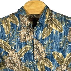 Camisa abotonada manga corta Tori Richard para hombre XL algodón floral hojas hawaianas - Imagen 1 de 7