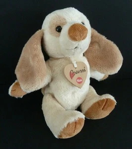V9. DOUDOU PELUCHE TRUDI BUSSI CHIEN beige écru blanc marron 24cm bille E NEUF * - Imagen 1 de 3