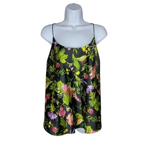 Camicia Victoria’s Secret donna XL pizzo racerback top sonno raso fiori nero - Foto 1 di 7