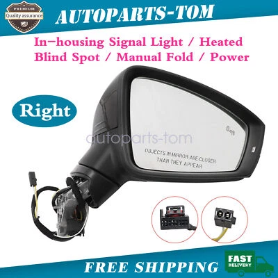 1x Espejo retrovisor para Volkswagen Tiguan 2018-2021 punto ciego térmico lado derecho del pasajero Foto 1 de 4