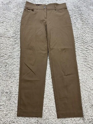 89th + Pantalones Madison Para Mujer 6 Marrón Rayón Nylon Tobillo Recto Corto Carrera Chino Foto 1 de 4