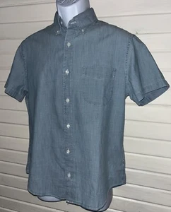 NWT J CREW Sz MEDIUM Organic Cotton Chambray Slim Button Up Shirt 5 Year Wash - Picture 1 of 9