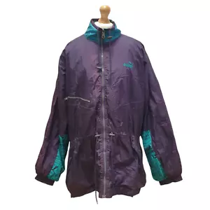 Vintage Puma Shell Jacket Purple 80s 90s Full Zip Lightweight Mens XL 54 - Picture 1 of 8
