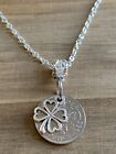 59th Birthday polished 1965 Lucky Sixpence & Four Leaf Clover Necklace For Her