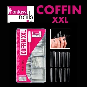 500PCS LONG CLEAR  COFFIN NAIL TIPS 10 SIZES IN BOX - Picture 1 of 1