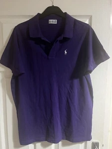 Ralph Lauren Mens Polo Shirt Short Sleeve Purple Size Medium - Picture 1 of 4