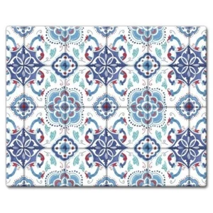 CounterArt Americana Tiles 15x12in Tempered Glass Cutting Board Counter Saver - Picture 1 of 4