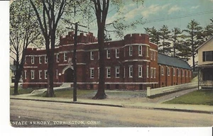 POSTCARD STATE ARMORY TORRINGTON, CONN. 1918 - Picture 1 of 2