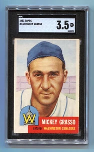 1953 TOPPS BILLY GRASSO SGC 3.5 CARD #148 WASHINGTON SENATORS CATCHER - Picture 1 of 2