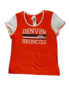 Camiseta deportiva de los Denver Broncos para mujer ropa del equipo de la NFL XXL brillo mangas cortas - Imagen 1 de 8