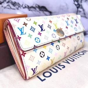 Cartera Larga LOUIS VUITTON Takashi Murakami Monograma Cremallera Blanca Multicolor CA2028 - Imagen 1 de 19