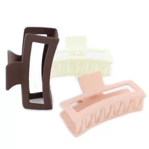 Large Hair Claw Clips – 3 Pack Matte Grip for Curly or Straight Hair - Picture 1 of 7