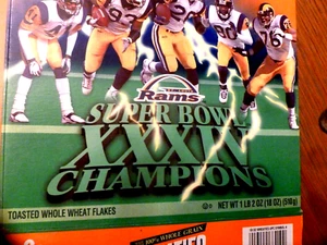 St Louis Rams Super Bowl Champion XXXIV Wheaties Box Flat - Bild 1 von 4