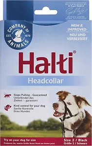Halti Kopfhalsband Hund nicht ziehen Trainingsstopps Ziehen freundlich Größe 2 schwarz Neu - Bild 1 von 5