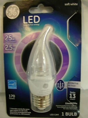 Ge LED light bulb Bent Tip 2.5 Watt (25 Watt Replacement)  Dimmable - Image 1 of 4