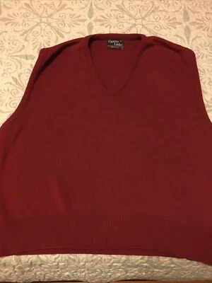 Suéter Suéter Cuello en V Algodón Rojo Clásico Cypress Links Para Hombre Talla GRANDE Foto 1 de 4