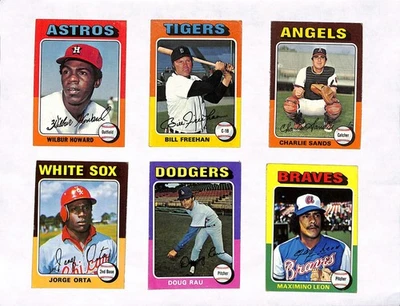 ¡Lote de 14 tarjetas de béisbol Topps 1975! ¡Cardenales, Bravos, Dodgers, Medias Blancas y más! Foto 1 de 4