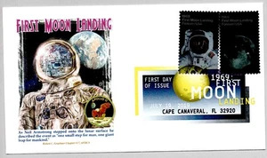#4399 #5400 APOLLO 11 MOON LANDING ANNIVERSARY, COLOR CANCEL FDC - Picture 1 of 1