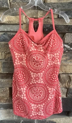 Lucy Sz M Racerback Tank Top Athletic Nylon Spandex Built in Bra - Image 1 of 4