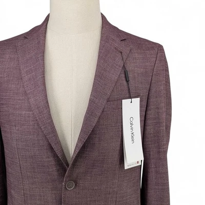 Abrigo Blazer Chaqueta Rojo 42L Calvin Klein Para Hombres Sólido X Ajustado Elastizado Suave Deportivo Foto 1 de 4