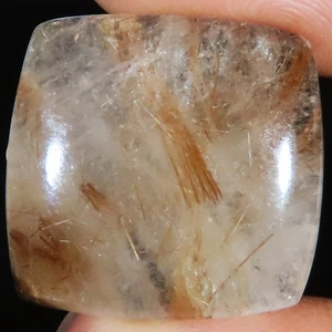 35.45 CT Natural Golden RUTILE QUARTZ Cushion Shape Gemstone 21x22x6 mm MR818 - Picture 1 of 7