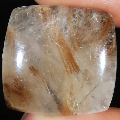35.45 CT Natural Golden RUTILE QUARTZ Cushion Shape Gemstone 21x22x6 mm MR818 - Image 1 of 4