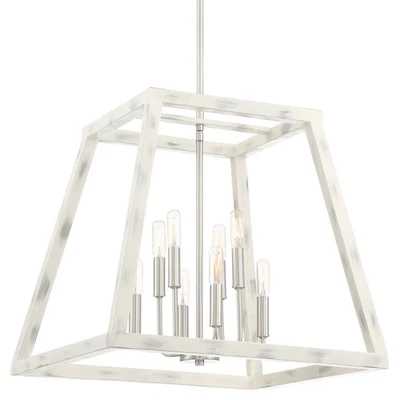 Designers Fountain 94958 Coastal Weathered White Rhode 8-Light 20"W Pendant - Image 1 of 4