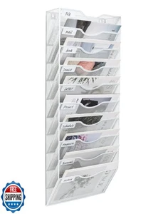 PAG Hanging Wall File Holder Organizer Mail Sorter Literature Rack for Office - Picture 1 of 5