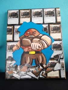 magic the gathering x Marvel Fan Art Paint Juggernaut Acrylics Canvas And Cards - Picture 1 of 3