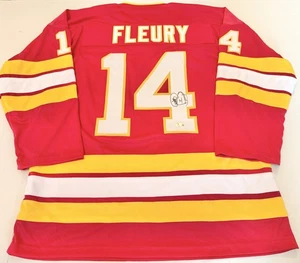 Theo Fleury Calgary Flames signed Custom jersey autographed #1 Beckett Witness - Picture 1 of 3