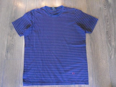 CAMISETA GUCCI ALGODÓN RAYAS AZUL MARINO LOGO G - TALLA M - HECHA EN ITALIA Foto 1 de 4