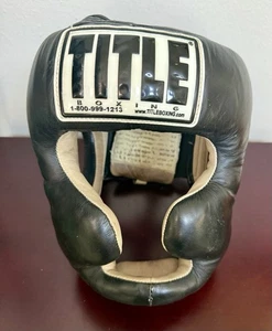 Tocado Title Boxing de cuero negro - Cobertura completa - Talla regular - Imagen 1 de 6