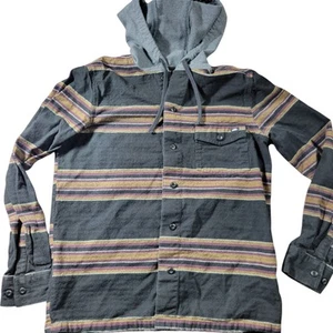 Vans Flannel Shirt Jacket Mens Medium Striped Button Up Long Sleeve Colorful - Picture 1 of 6