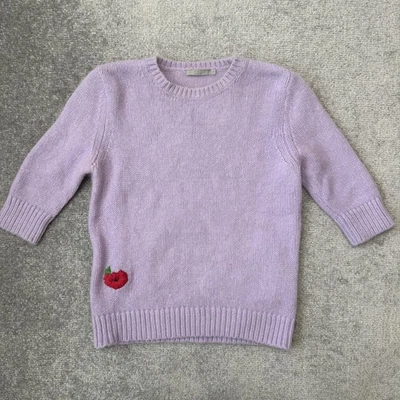 Suéter COS Mujer Pequeño Mezcla de Lana de Angora Cuello Redondo Flor Roja Bordado Jersey Foto 1 de 4