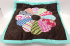 Pottery Barn Teen Funky Floral Vintage Print Bed Pillow Quilted Sham brown EURO
