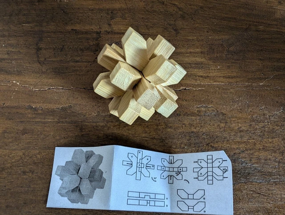 giochi legno rompicapo giocattoli intelligenti idea regalo marrone chiaro - Immagine 1 di 1