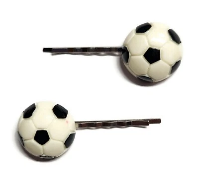 Balón de fútbol deportivo hecho a mano Bobby PIn pinzas para el cabello accesorio de ropa - Juego de 2 Foto 1 de 2