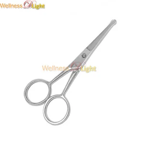WDL Nose Ear Mustache Hair Remover Scissors Straight Rounded / Safety Tip 3.5'' - Picture 1 of 3