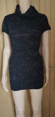 NWT Black Shimmer Mini Jumper Dress Size 6 - Image 1 of 4