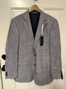 NWT TOMMY HILFIGER Mens Plaid Trevor Sport Coat Blazer Jacket 42L Excellent Cond - Picture 1 of 7