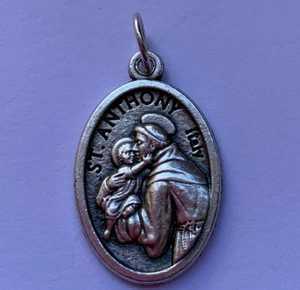 Saint Anthony médaille métal argenté 2,2 cm Saint Antoine - Imagen 1 de 3