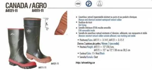 Nuevo Hombre Acton CANADA A4111-11 Botas de Goma Negro con Suelas Rojas - Imagen 1 de 2