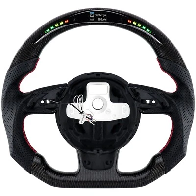 Реальный углеродного волокна светодиодный руль для Audi S3 S4 S5 RS3 RS4 RS5 RS6 2012 + - Изображение 1 из 4