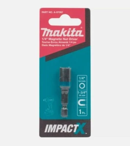 MAKITA Part No. A-97097 ImpactX 1/4" Magnetic Nut Driver Bit - Picture 1 of 1