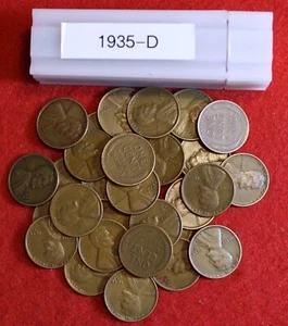 1935-D Lincoln Wheat Cent Penny 50 Münzrolle zirkuliert - Bild 1 von 4