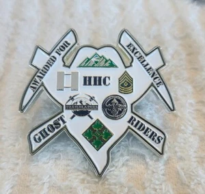 AUTÉNTICA MONEDA DE DESAFÍO RARA HHC 4ª BSTB 4ID INFANTERÍA DIV GHOSTRIDERS CARSON - Imagen 1 de 4