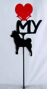 Shiba Inu Love (Herz) Yard Schild Metall Silhouette Made in USA - Bild 1 von 1