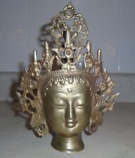 Tibetan Buddhist Tara Indian Brass Hanging Goddess Head